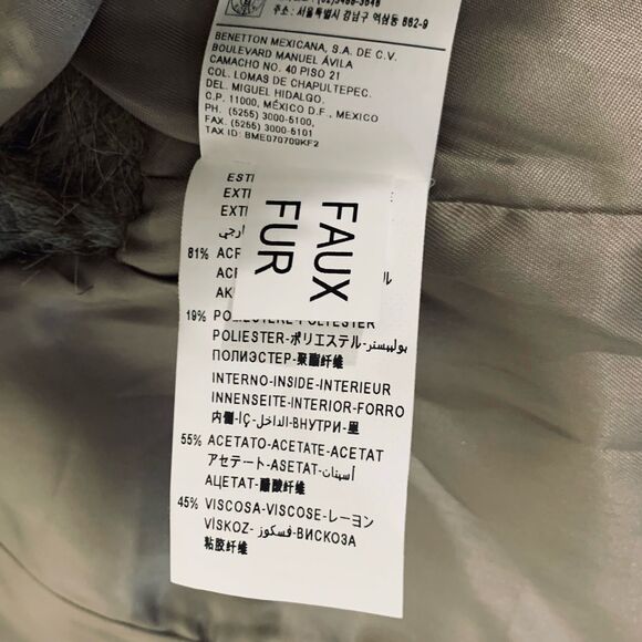 United Colors of Benetton Faux Fur Vest Girl XL 10/11 Brown Fluffy Preppy Glam - Picture 7 of 7